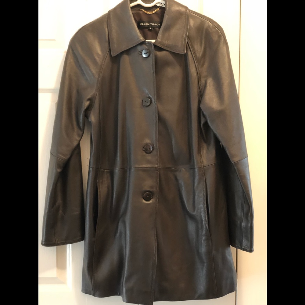Genuine Leather Ellen Tracy Coat